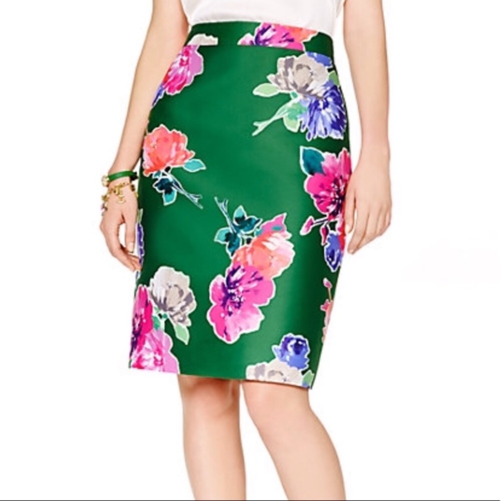 Kate Spade Marit Bloom green floral skirt